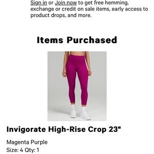 Invigorate High-Rise Crop 23”